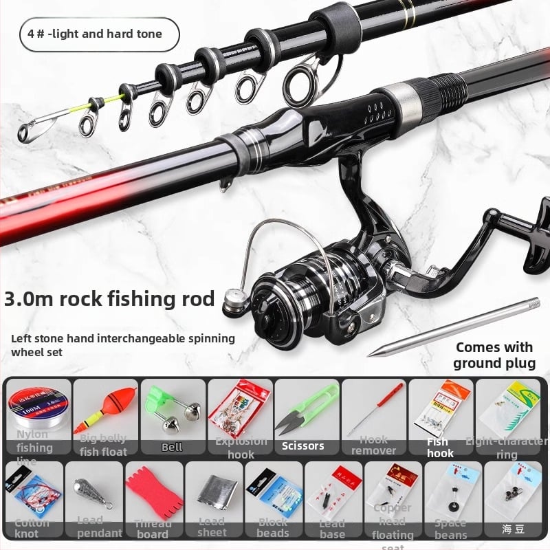 Horgászbot hosszú dobásokhoz, slip float és nagy vezető gyűrűvel; ultra-kemény felépítés, rövid szakasz