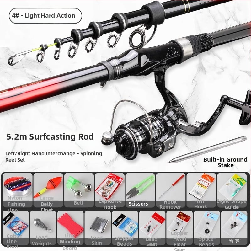 Horgászbot hosszú dobásokhoz, slip float és nagy vezető gyűrűvel; ultra-kemény felépítés, rövid szakasz