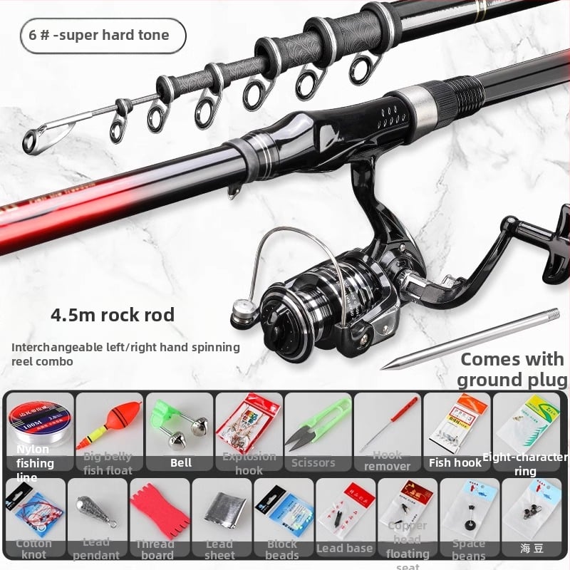 Horgászbot hosszú dobásokhoz, slip float és nagy vezető gyűrűvel; ultra-kemény felépítés, rövid szakasz