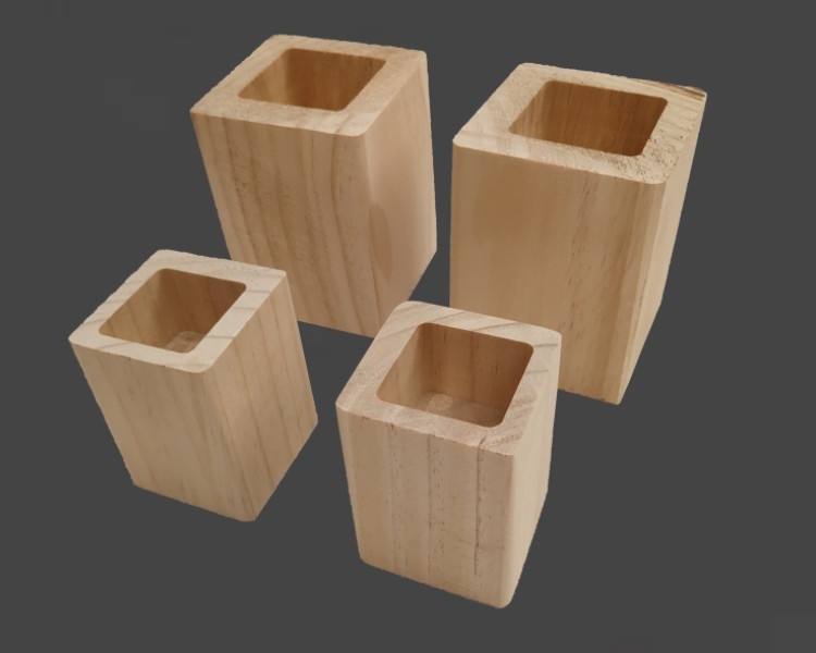 Nivelatoare pentru picioarele mobilierului din blocuri de lemn pentru pat, canapea, masă de cafea, masă de dining și dulap – stil modern și simplu