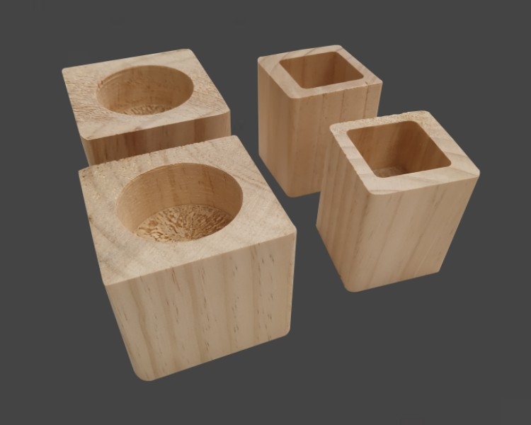 Nivelatoare pentru picioarele mobilierului din blocuri de lemn pentru pat, canapea, masă de cafea, masă de dining și dulap – stil modern și simplu