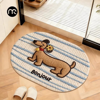 Diatomaceous Earth Mat - crtani uzorak, slatke životinje, kvadratni oblik, pere se, za kupaonu i ulaz