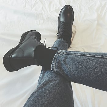 Botine Martin pentru bărbați, din piele PU artificială, talpă din cauciuc, vârf rotund, guler mediu, toc wedge mic (1–3 cm)