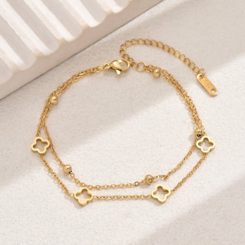 Brățară din oțel titan, dublu strat, electroplătită, unisex, design original, formă geometrică, 10 g