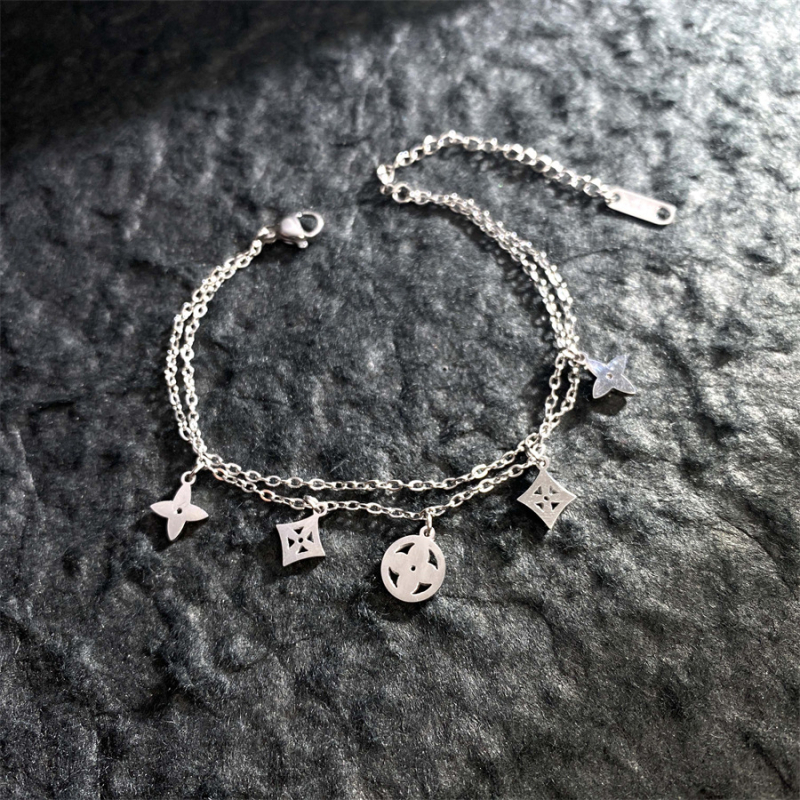 Brățară din oțel titan, dublu strat, electroplătită, unisex, design original, formă geometrică, 10 g