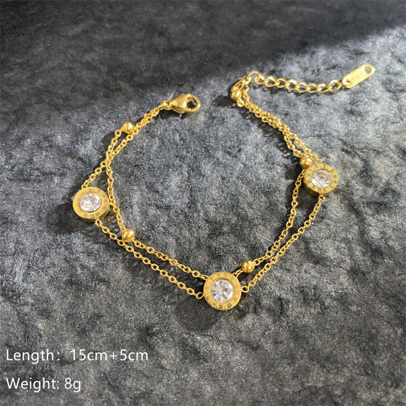 Brățară din oțel titan, dublu strat, electroplătită, unisex, design original, formă geometrică, 10 g