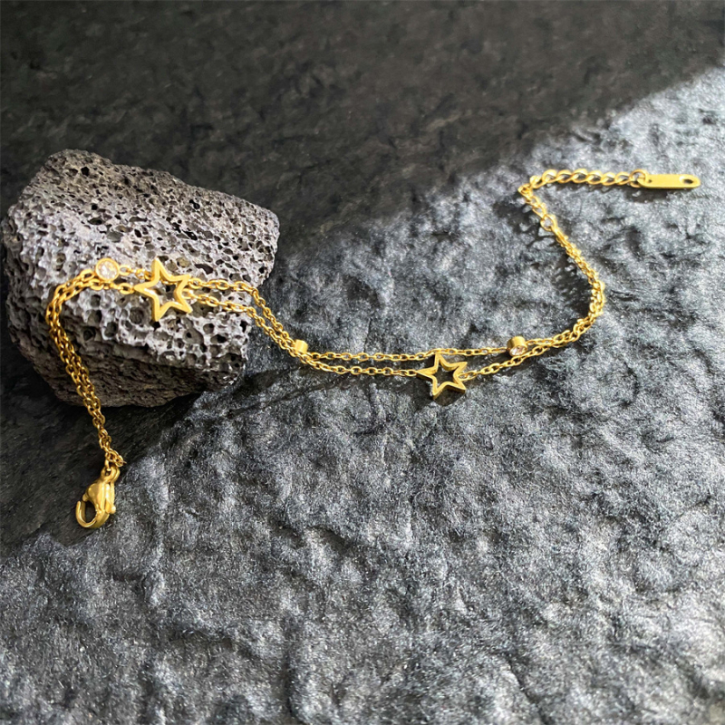 Brățară din oțel titan, dublu strat, electroplătită, unisex, design original, formă geometrică, 10 g