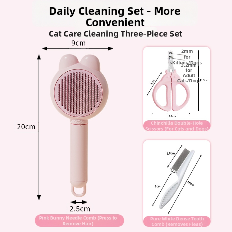 Kefa na odstraňovanie chlpov pre mačky a psy - plastový grooming nástroj