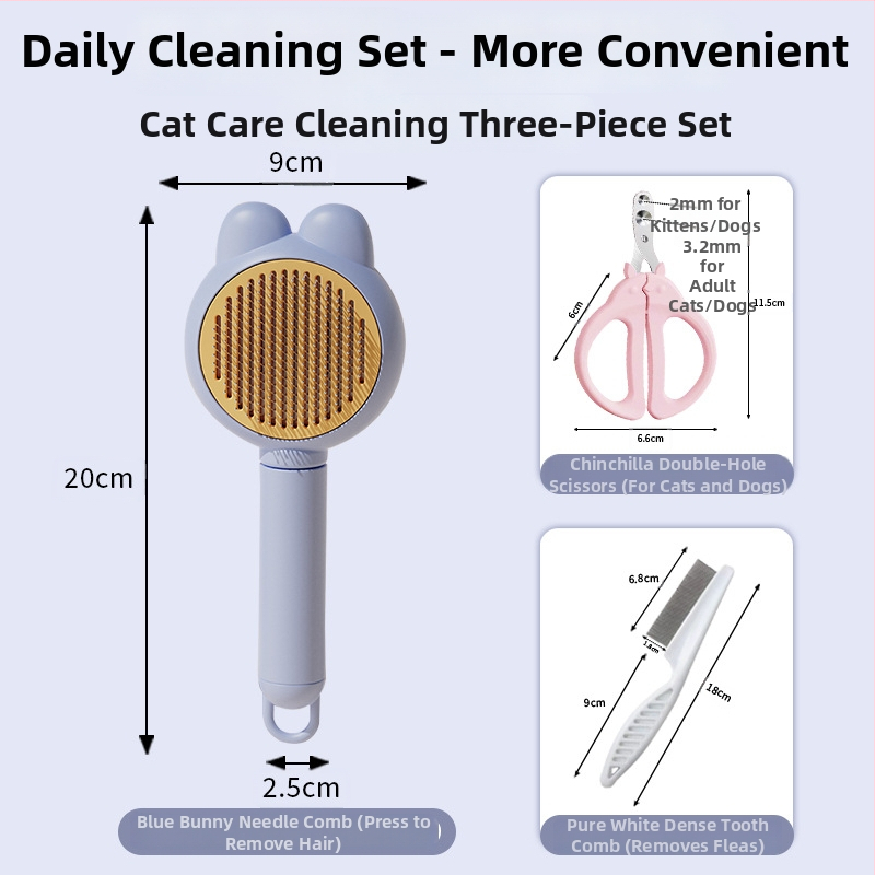 Kefa na odstraňovanie chlpov pre mačky a psy - plastový grooming nástroj