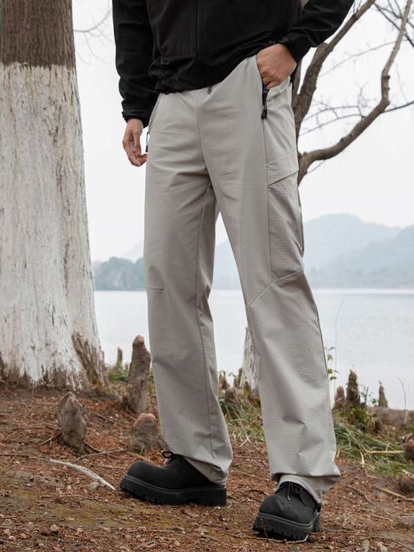 Pantaloni casual pentru bărbați, outdoor, croială dreaptă, ușori, cu elasticitate ridicată, amestec nylon-spandex 88%/12%