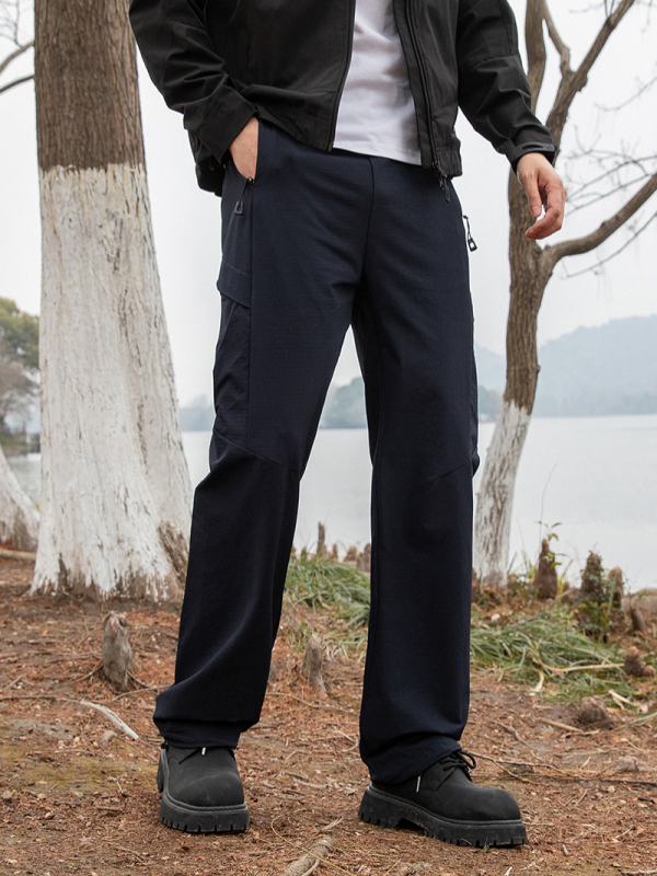 Pantaloni casual pentru bărbați, outdoor, croială dreaptă, ușori, cu elasticitate ridicată, amestec nylon-spandex 88%/12%