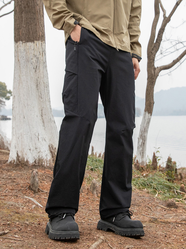 Pantaloni casual pentru bărbați, outdoor, croială dreaptă, ușori, cu elasticitate ridicată, amestec nylon-spandex 88%/12%