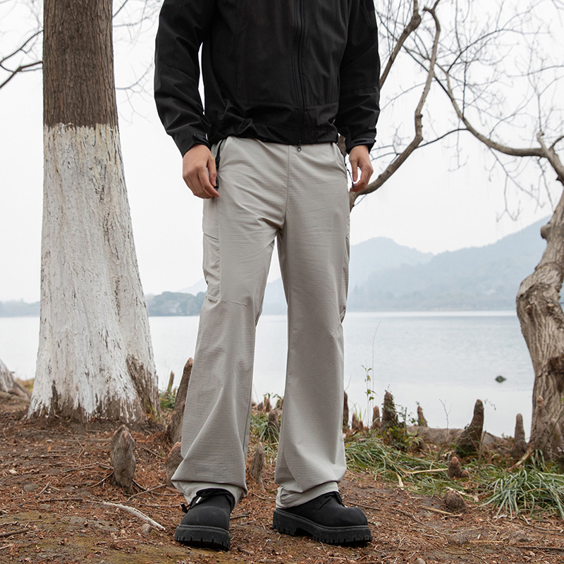 Pantaloni casual pentru bărbați, outdoor, croială dreaptă, ușori, cu elasticitate ridicată, amestec nylon-spandex 88%/12%