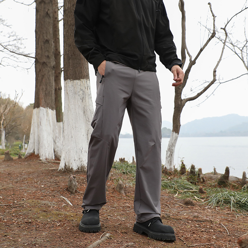 Pantaloni casual pentru bărbați, outdoor, croială dreaptă, ușori, cu elasticitate ridicată, amestec nylon-spandex 88%/12%