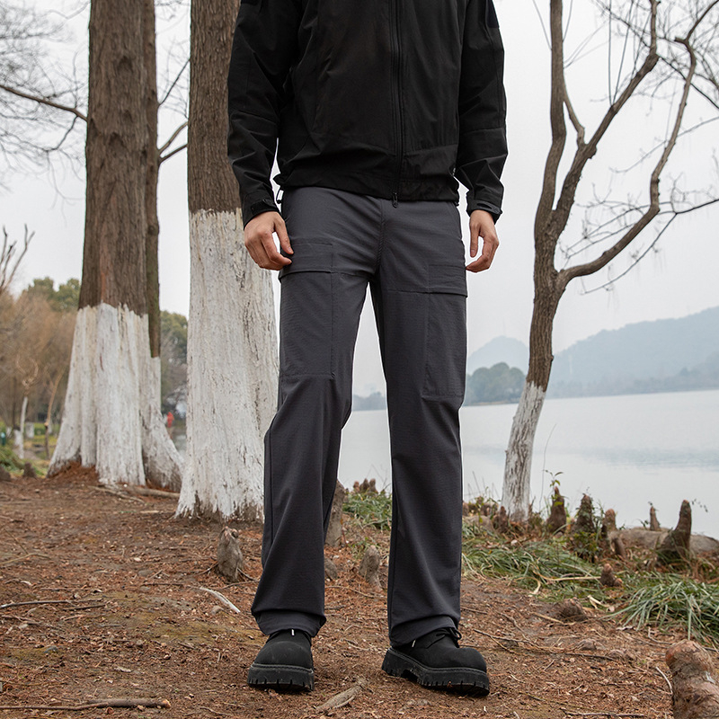 Pantaloni casual pentru bărbați, outdoor, croială dreaptă, ușori, cu elasticitate ridicată, amestec nylon-spandex 88%/12%