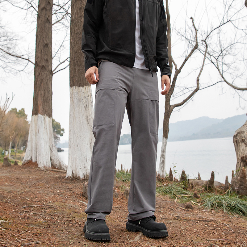 Pantaloni casual pentru bărbați, outdoor, croială dreaptă, ușori, cu elasticitate ridicată, amestec nylon-spandex 88%/12%