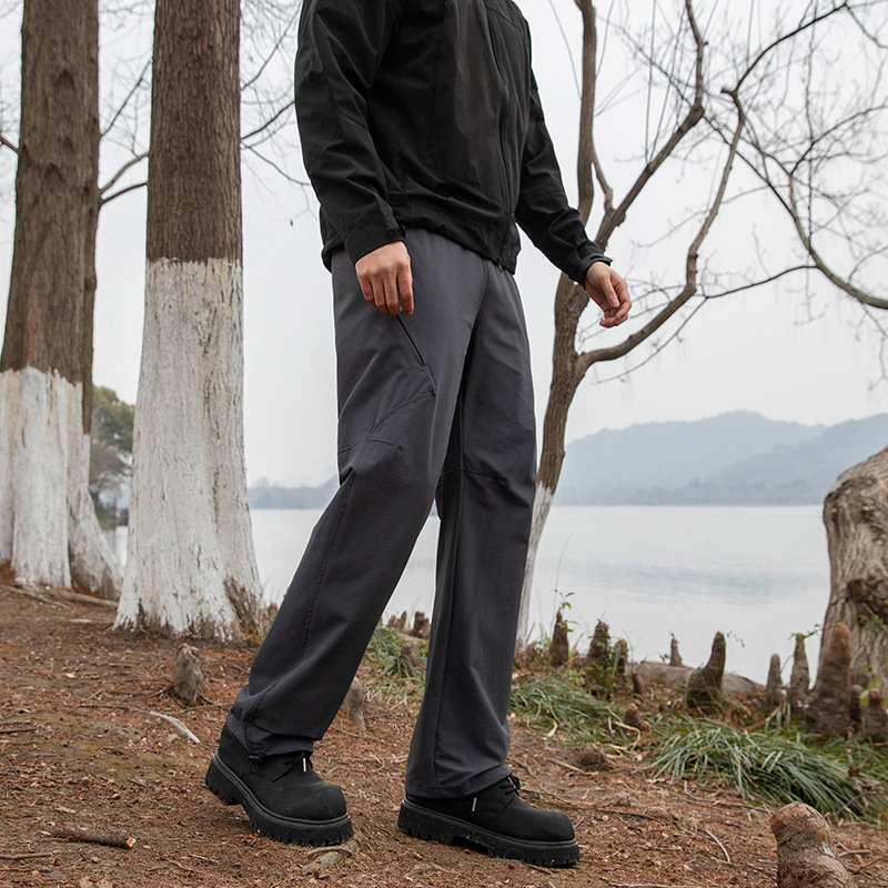 Pantaloni casual pentru bărbați, outdoor, croială dreaptă, ușori, cu elasticitate ridicată, amestec nylon-spandex 88%/12%