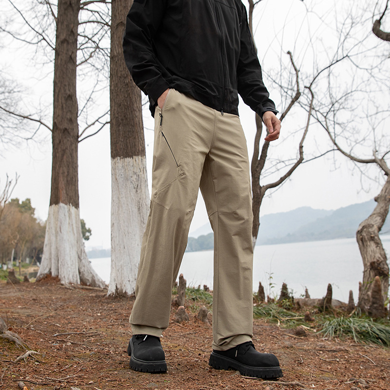 Pantaloni casual pentru bărbați, outdoor, croială dreaptă, ușori, cu elasticitate ridicată, amestec nylon-spandex 88%/12%