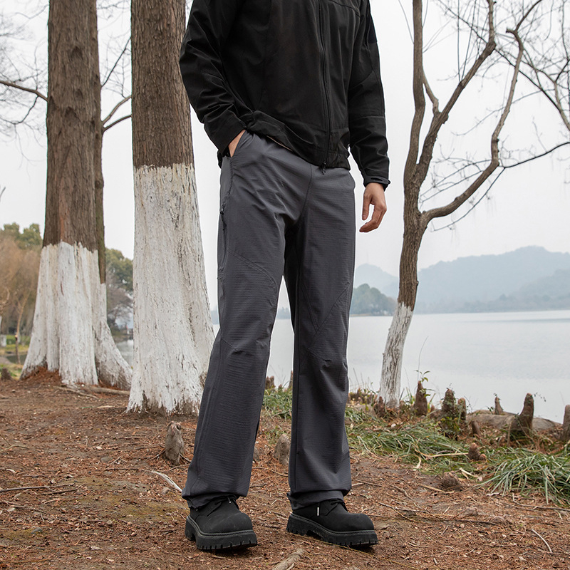 Pantaloni casual pentru bărbați, outdoor, croială dreaptă, ușori, cu elasticitate ridicată, amestec nylon-spandex 88%/12%