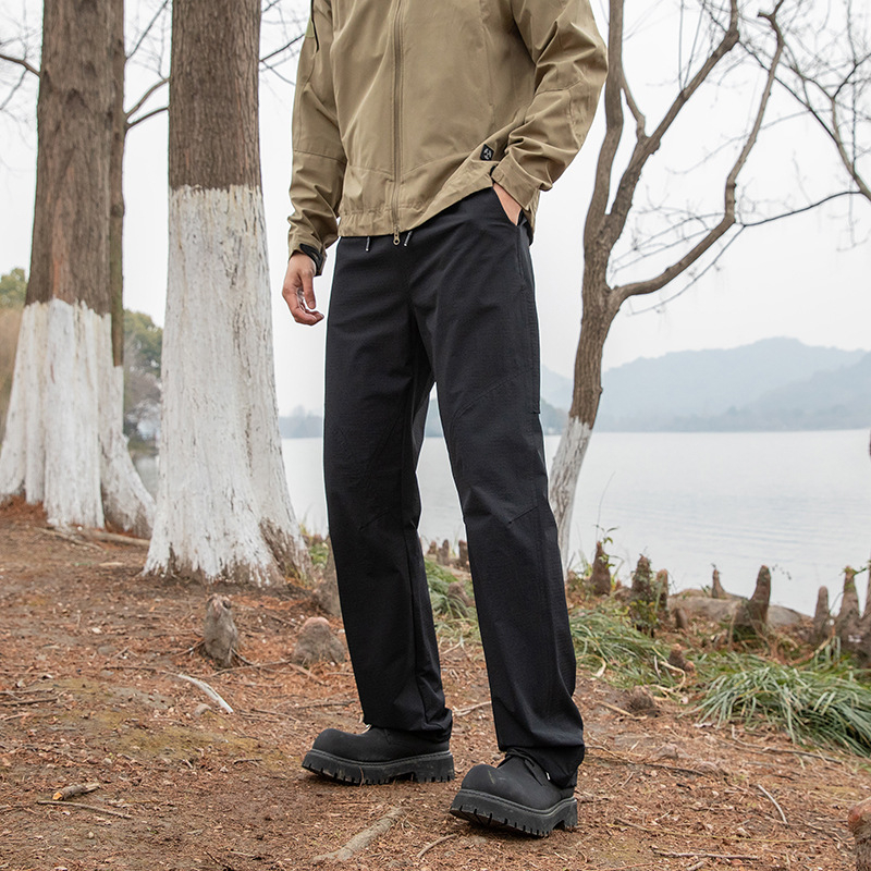 Pantaloni casual pentru bărbați, outdoor, croială dreaptă, ușori, cu elasticitate ridicată, amestec nylon-spandex 88%/12%