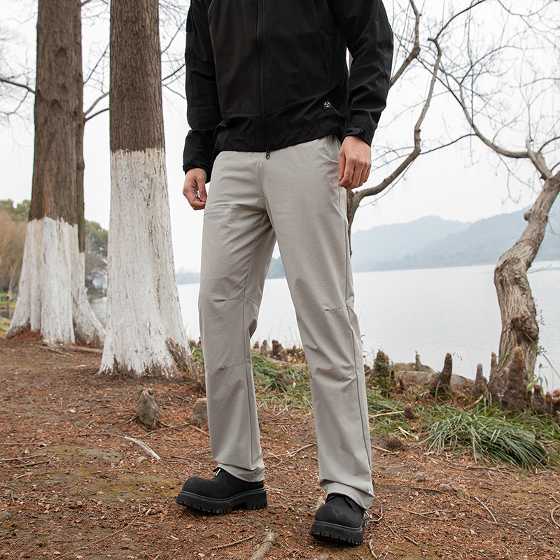 Pantaloni casual pentru bărbați, outdoor, croială dreaptă, ușori, cu elasticitate ridicată, amestec nylon-spandex 88%/12%