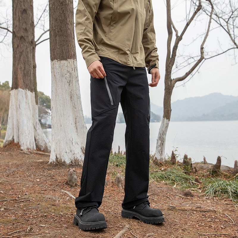 Pantaloni casual pentru bărbați, outdoor, croială dreaptă, ușori, cu elasticitate ridicată, amestec nylon-spandex 88%/12%