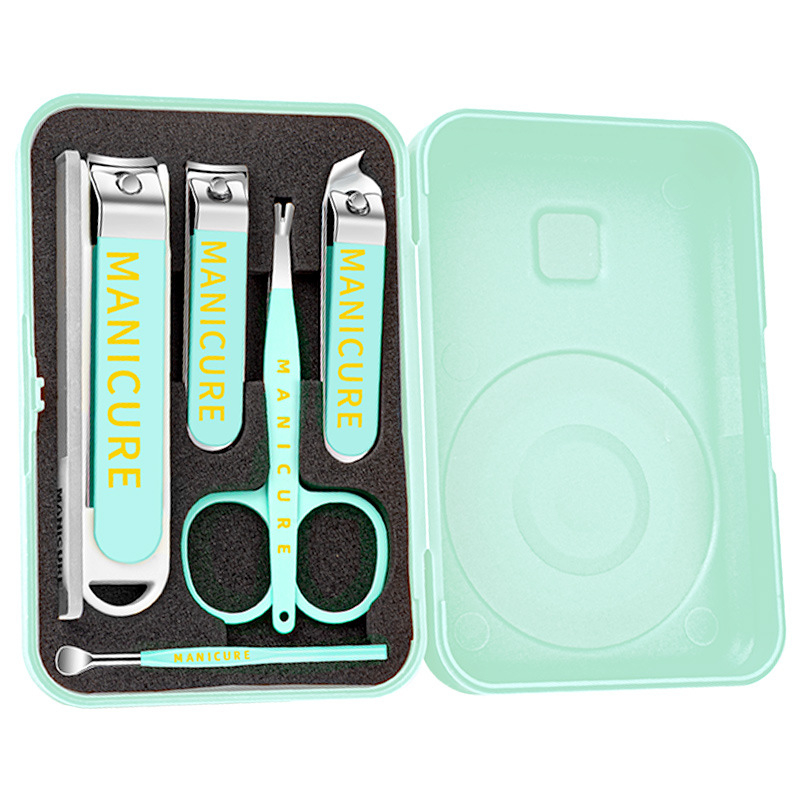 Σετ κοπτών νυχιών με θήκη από δέρμα σε σχήμα κάμερας – φορητό οικιακό εργαλείο περιποίησης νυχιών, από μέταλλο και χάλυβα άνθρακα, 5–7 τεμάχια