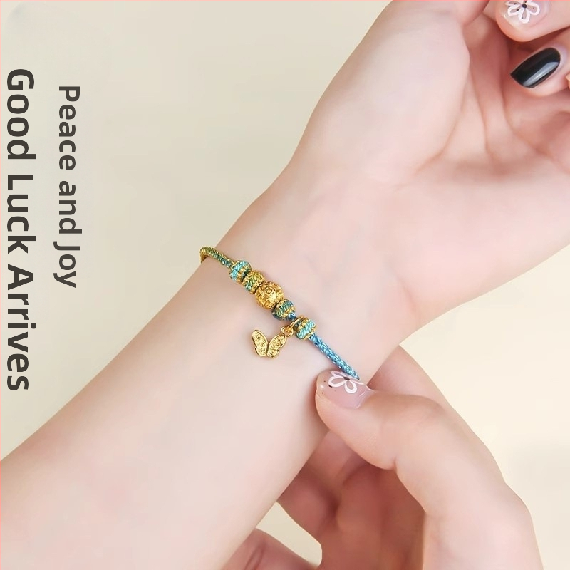 Ručne pletený náramok z kordy, etnický štýl, unisex (leto 2025)