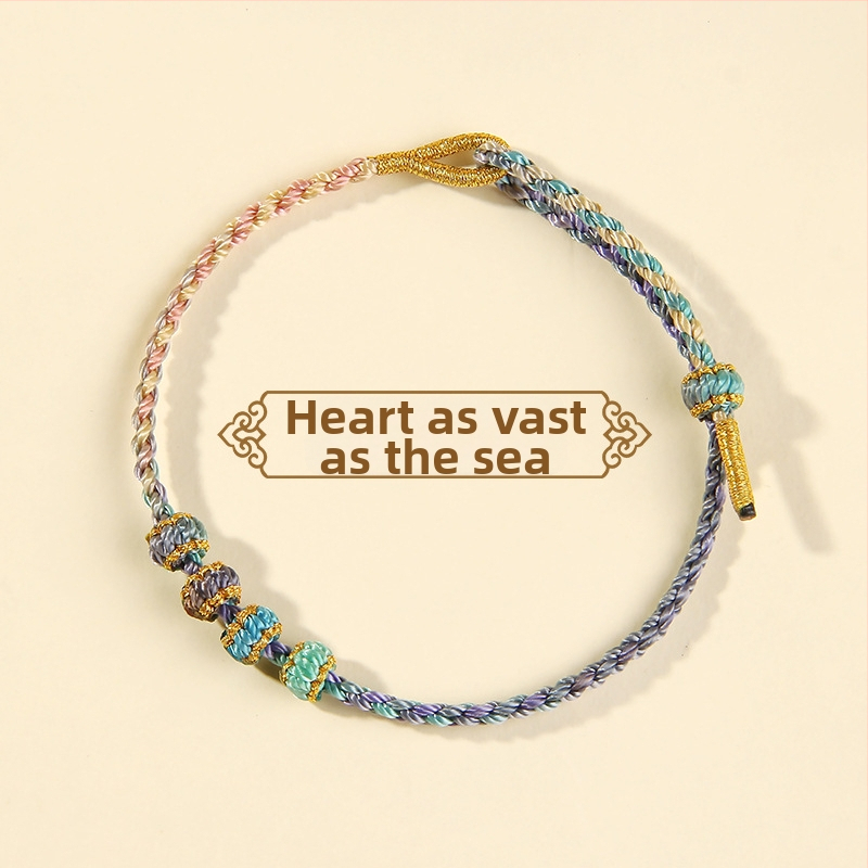 Ručne pletený náramok z kordy, etnický štýl, unisex (leto 2025)