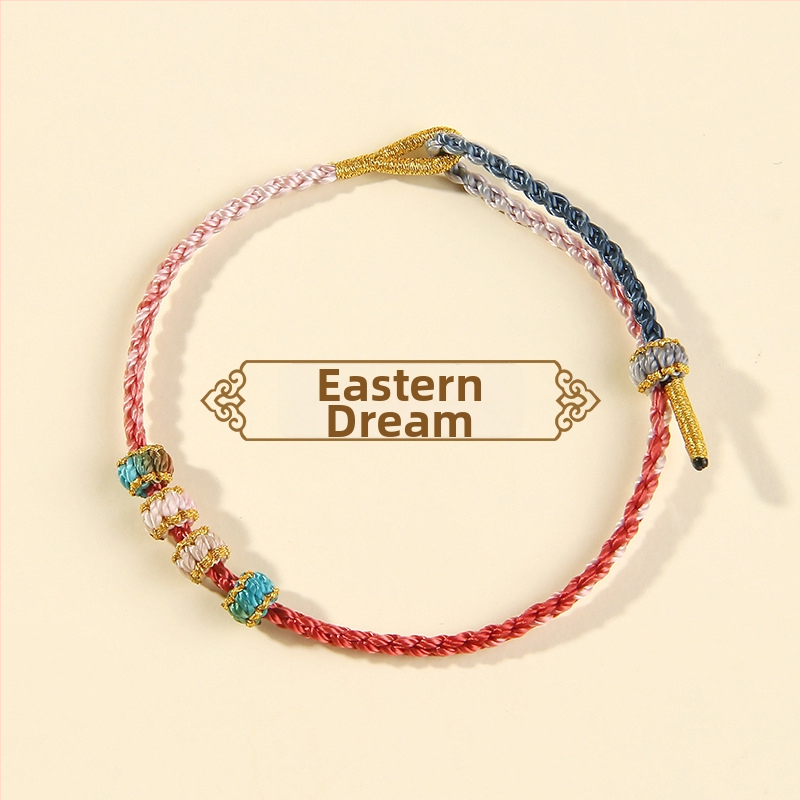 Ručne pletený náramok z kordy, etnický štýl, unisex (leto 2025)