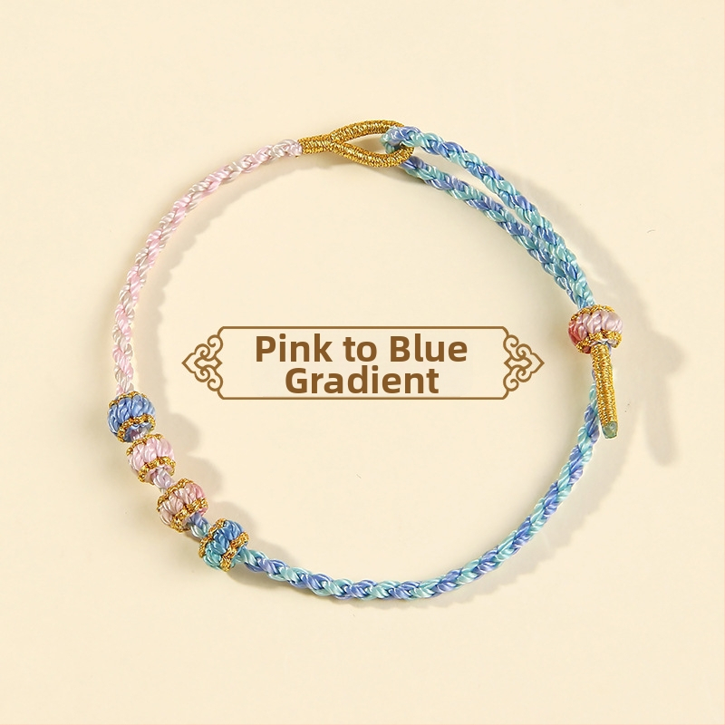 Ručne pletený náramok z kordy, etnický štýl, unisex (leto 2025)