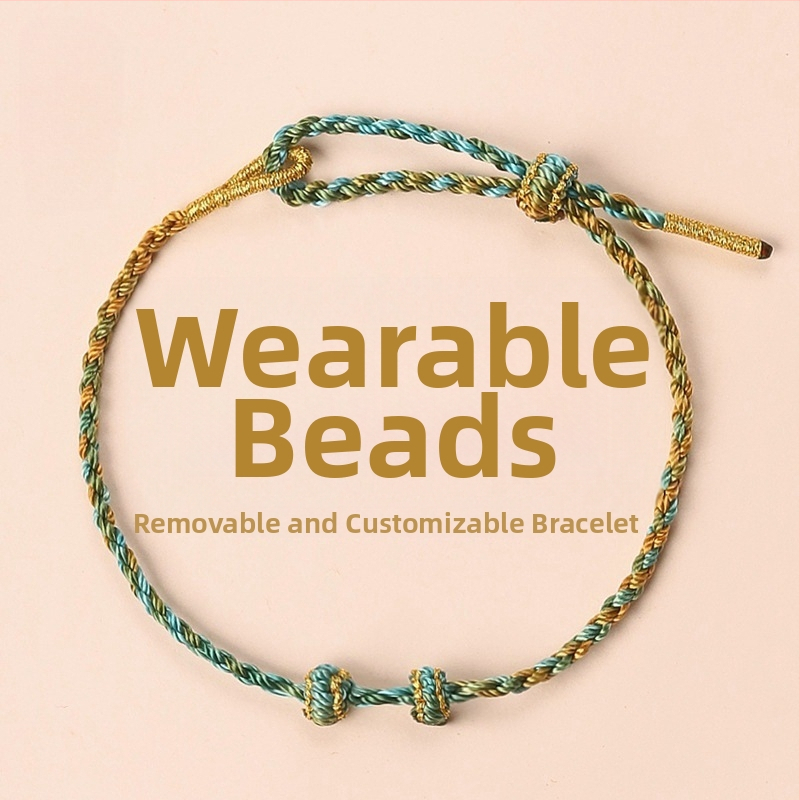 Ručne pletený náramok z kordy, etnický štýl, unisex (leto 2025)