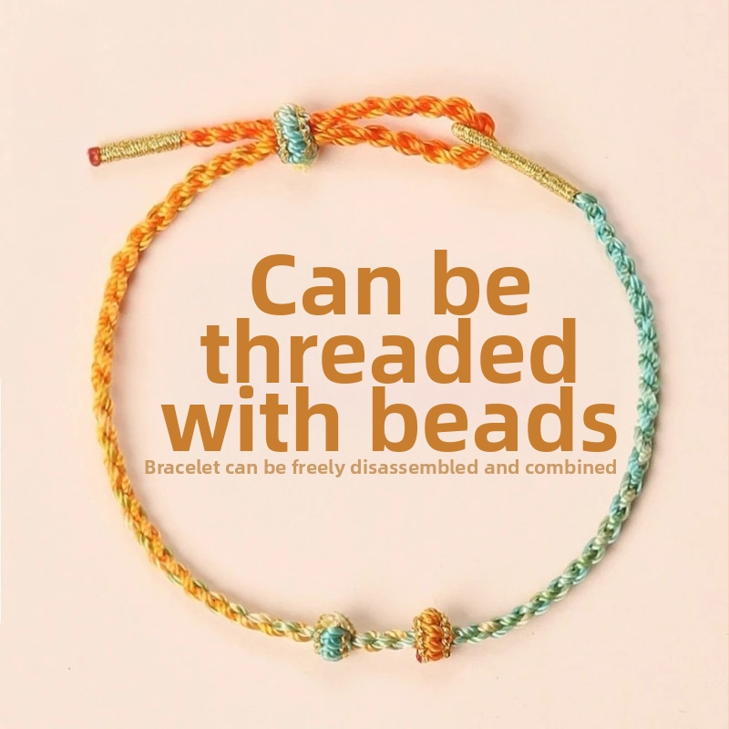 Ručne pletený náramok z kordy, etnický štýl, unisex (leto 2025)