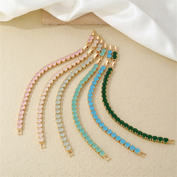 Brățări unisex din cupru cu formă geometrică și pietre zircon micro-pavé — Kérastase jewelry