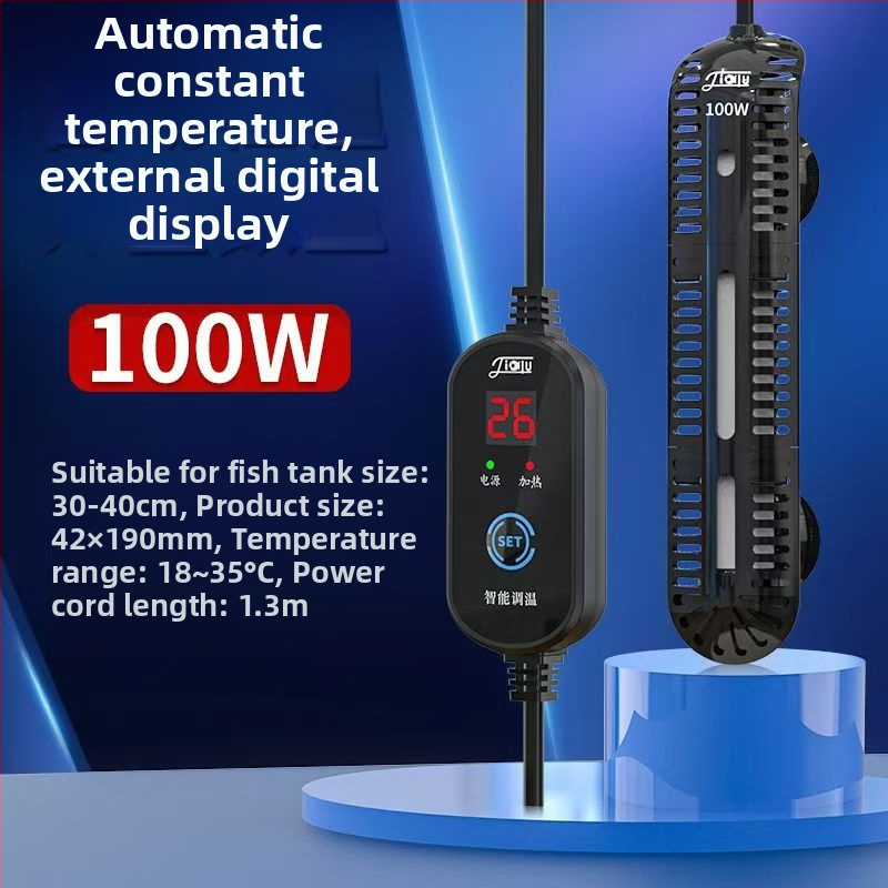 Akvarijná vykurovacia tyč s digitálnym displejom, kvarcový vykurovací element, automatická regulácia teploty, odolný voči výbuchu, ochranný kryt