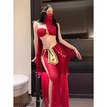 Костюм за танц на корема – Екзотичен индийски танцов костюм за мъже, Jasmine Princess Elf фотокостюм, плат 95% и повече, лято 2022