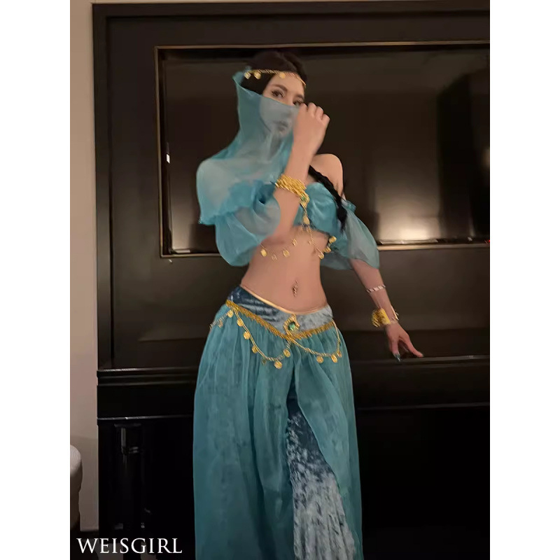 Костюм за танц на корема – Екзотичен индийски танцов костюм за мъже, Jasmine Princess Elf фотокостюм, плат 95% и повече, лято 2022