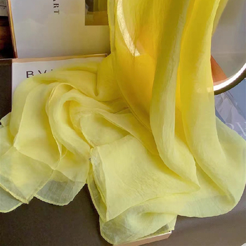 Damski šal od šifona, ravno tkanje, poliester, tie-dye završetak, svjež i sladak stil