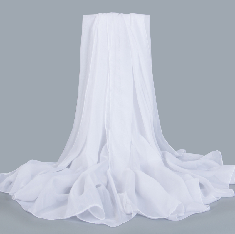 Damski šal od šifona, ravno tkanje, poliester, tie-dye završetak, svjež i sladak stil