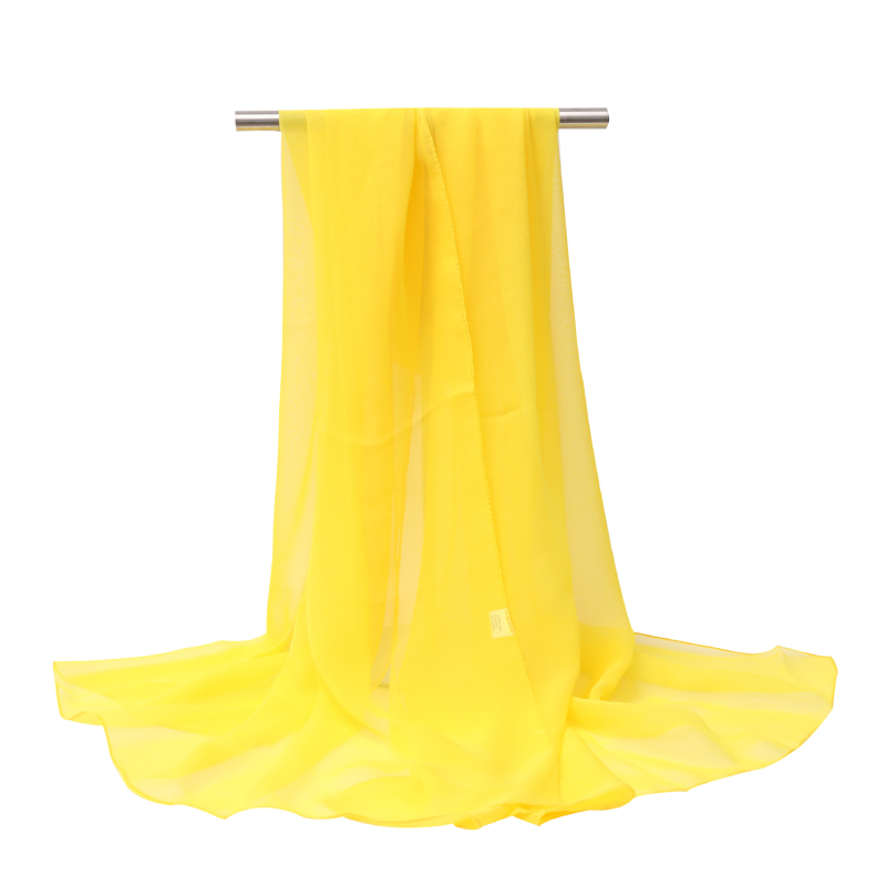 Damski šal od šifona, ravno tkanje, poliester, tie-dye završetak, svjež i sladak stil