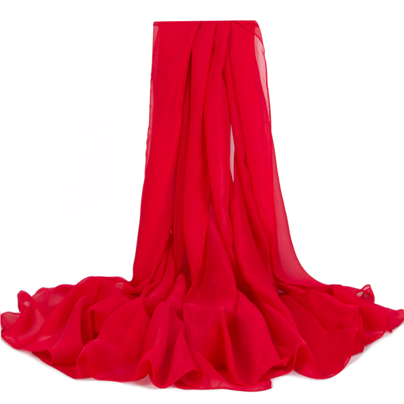 Damski šal od šifona, ravno tkanje, poliester, tie-dye završetak, svjež i sladak stil