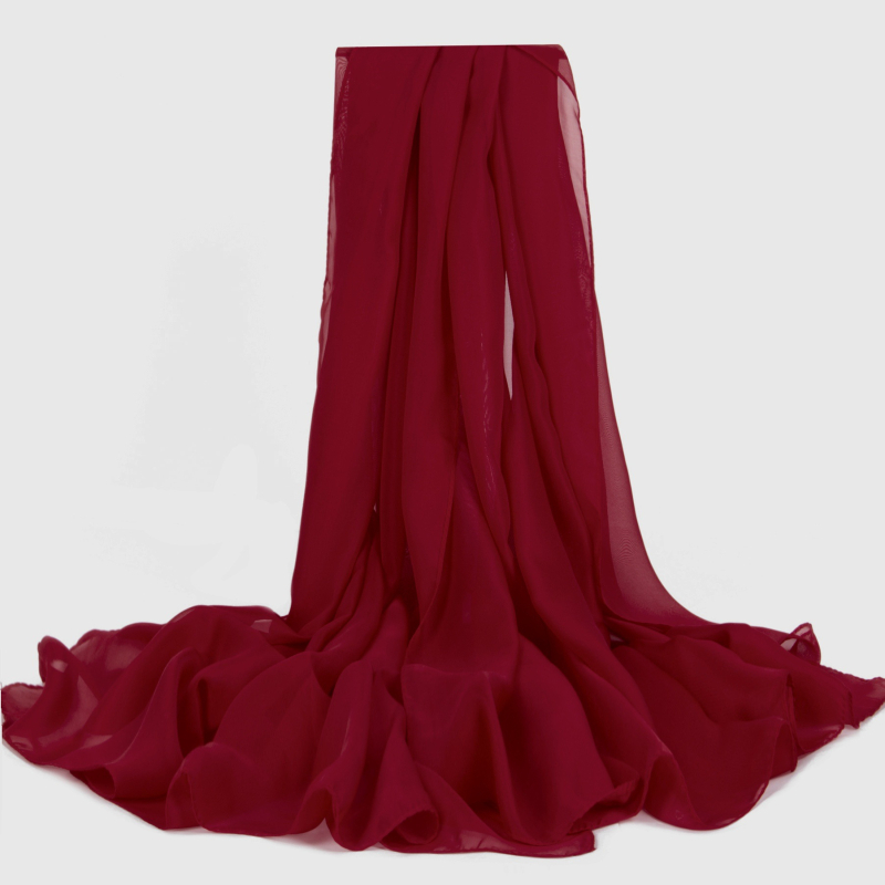 Damski šal od šifona, ravno tkanje, poliester, tie-dye završetak, svjež i sladak stil