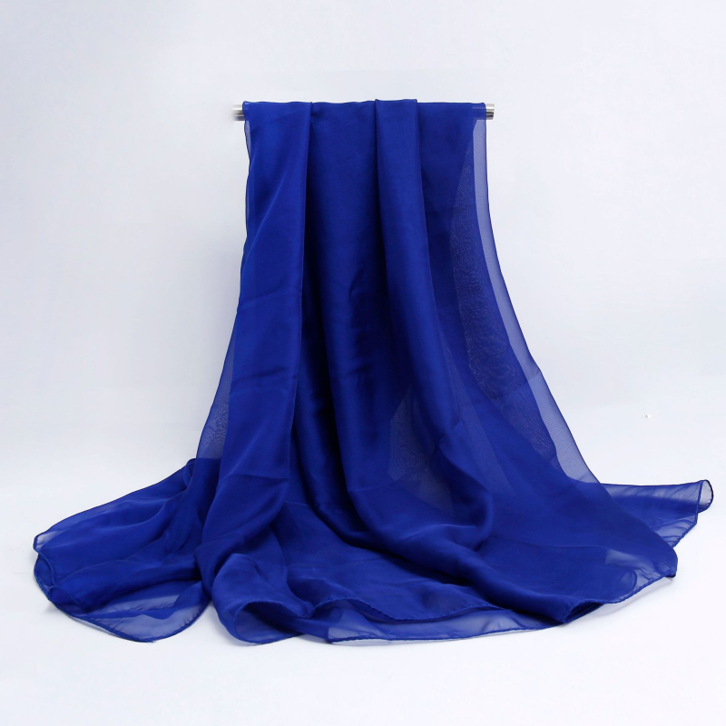 Damski šal od šifona, ravno tkanje, poliester, tie-dye završetak, svjež i sladak stil