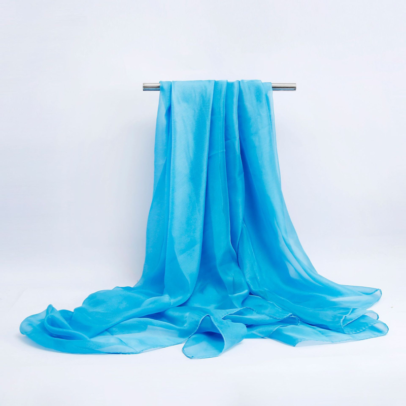 Damski šal od šifona, ravno tkanje, poliester, tie-dye završetak, svjež i sladak stil