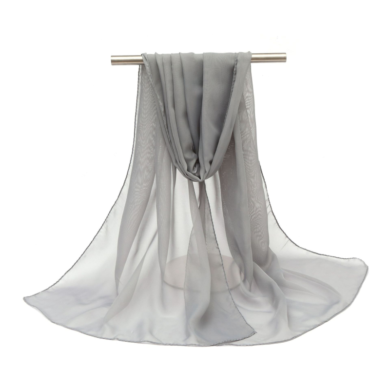 Damski šal od šifona, ravno tkanje, poliester, tie-dye završetak, svjež i sladak stil