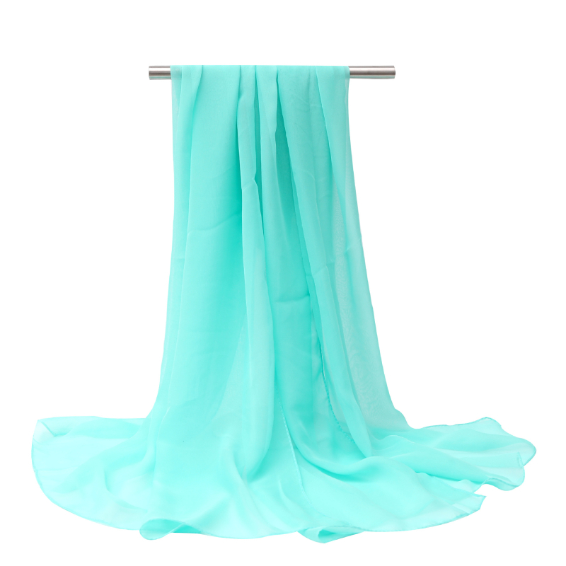 Damski šal od šifona, ravno tkanje, poliester, tie-dye završetak, svjež i sladak stil