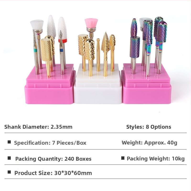 Σετ φρεζών νυχιών από κράμα βολφραμίου για αφαίρεση και γυάλισμα βερνικιού — 23 g, Monika Nails Professional