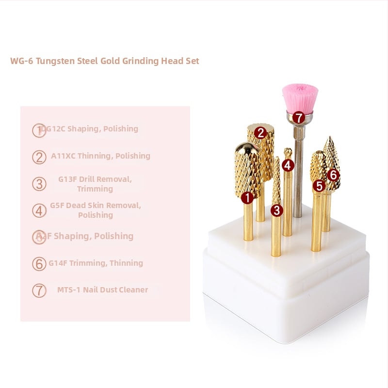 Σετ φρεζών νυχιών από κράμα βολφραμίου για αφαίρεση και γυάλισμα βερνικιού — 23 g, Monika Nails Professional
