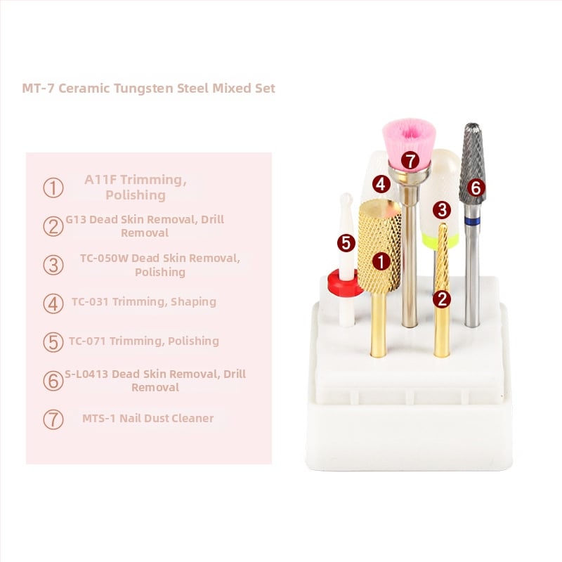 Σετ φρεζών νυχιών από κράμα βολφραμίου για αφαίρεση και γυάλισμα βερνικιού — 23 g, Monika Nails Professional