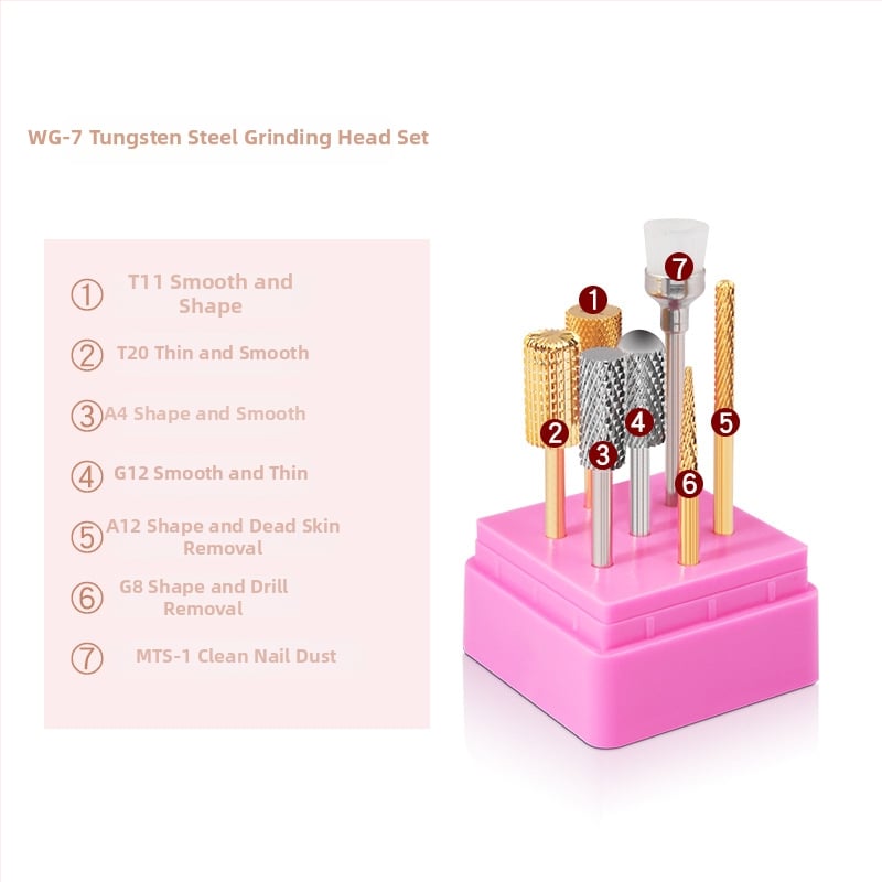 Σετ φρεζών νυχιών από κράμα βολφραμίου για αφαίρεση και γυάλισμα βερνικιού — 23 g, Monika Nails Professional